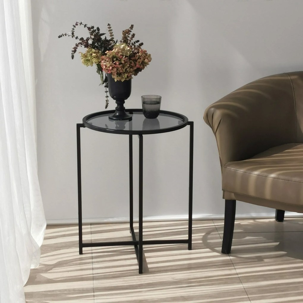 Mesa de Apoio S412F - Preto - 50x60x50 cm e 50x50x50 cm