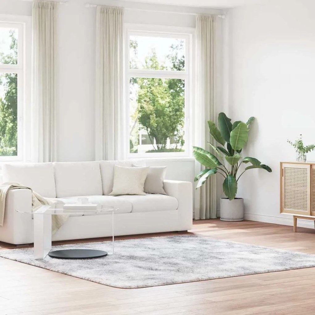 Tapete shaggy de pelo alto NAVARRA 240x240 cm cinzento-claro