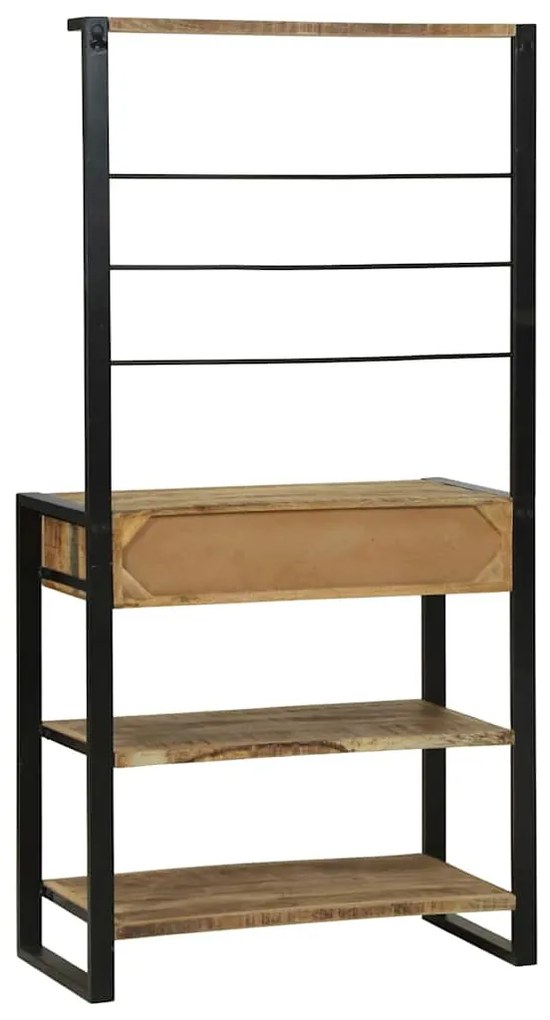 Suporte de Cozinha 80x40x160 cm em Madeira Rústica Maciça