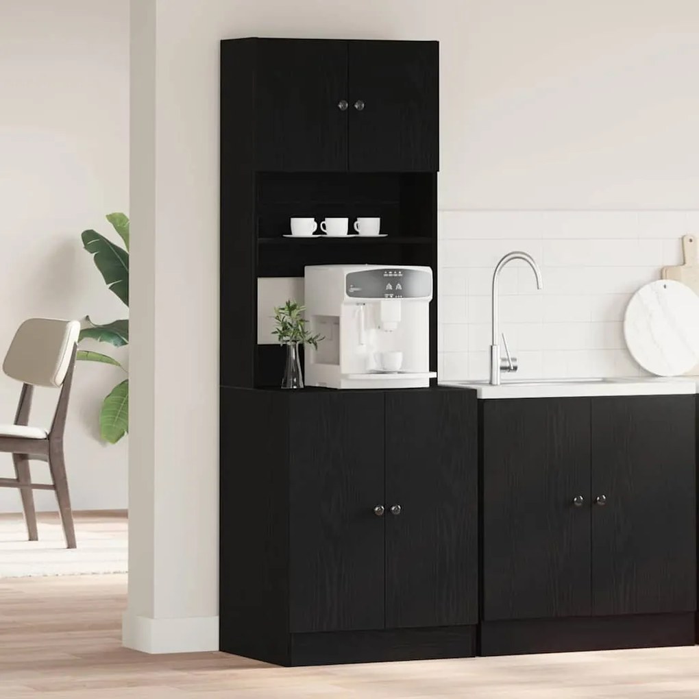 vidaXL Armário de Cozinha com porta Carvalho preto 60 x 50 x 180 cm