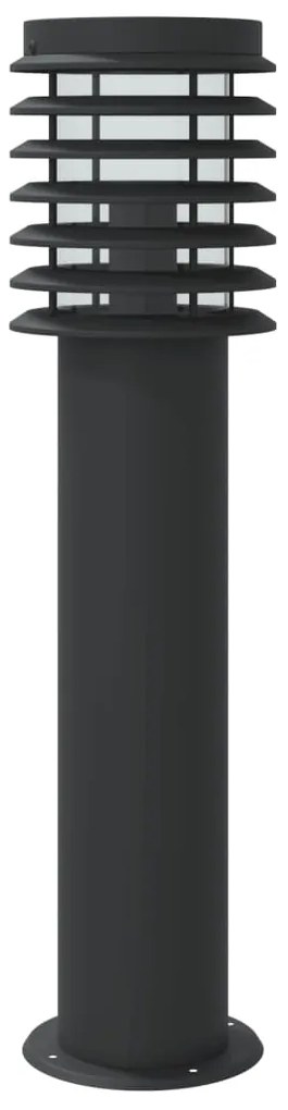Candeeiro de chão para exterior c/ sensor 60 cm aço inox. preto