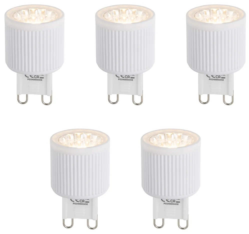 Conjunto de 5 Lâmpadas LED G9 24mm Reguláveis em 3 Passos 3W 300 lm 2700K