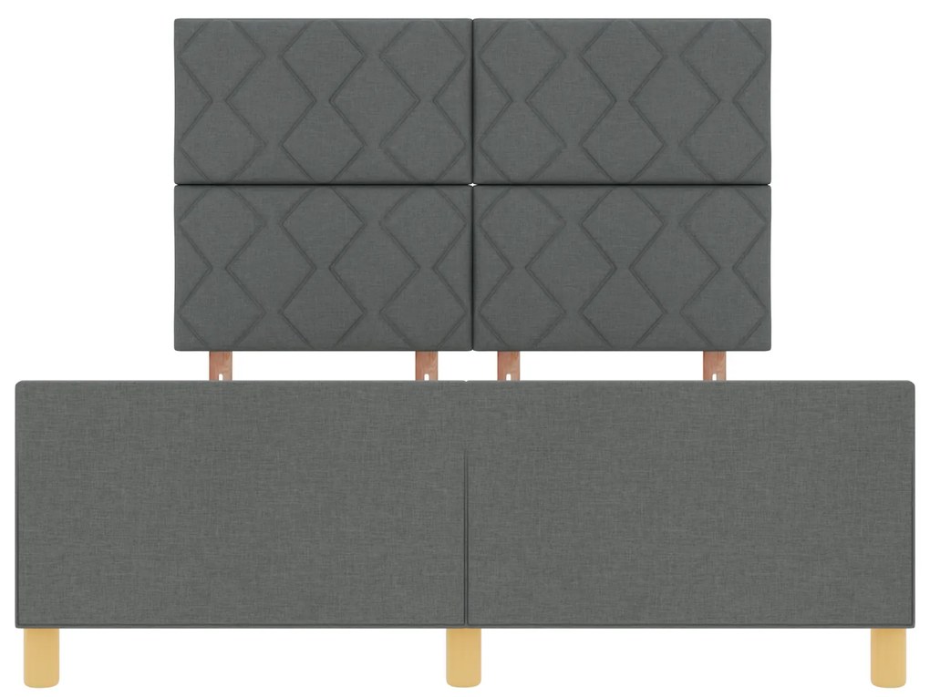 Cama de Tecido Cinza Escuro vidaXL 160x200 cm