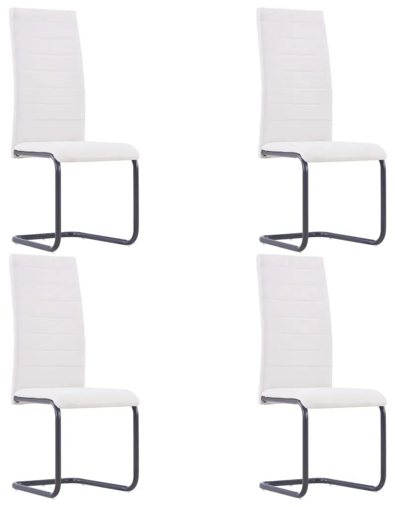 vidaXL Cadeiras de jantar cantilever 4 pcs tecido cor creme