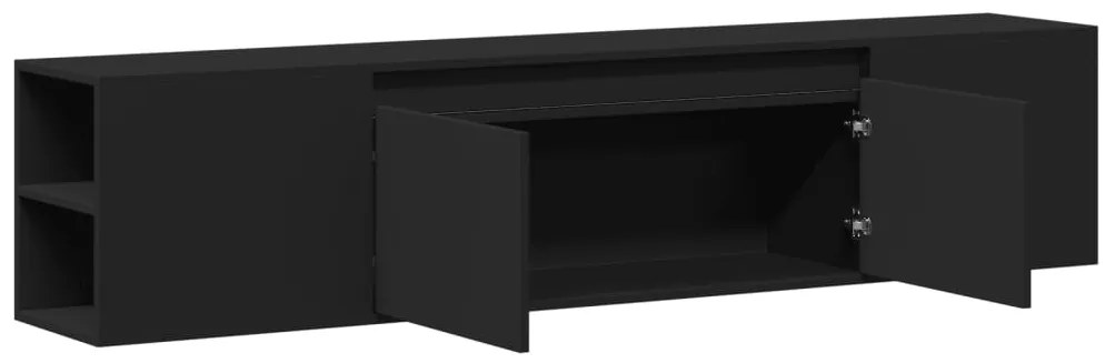Móvel de parede para TV com luzes LED 180x31x39,5 cm preto