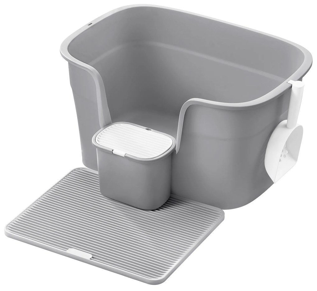 Caixa de areia para gatos extra large com paredes altas | FEANDREA | 75 x 63,5 x 33 cm | PPT003G01.