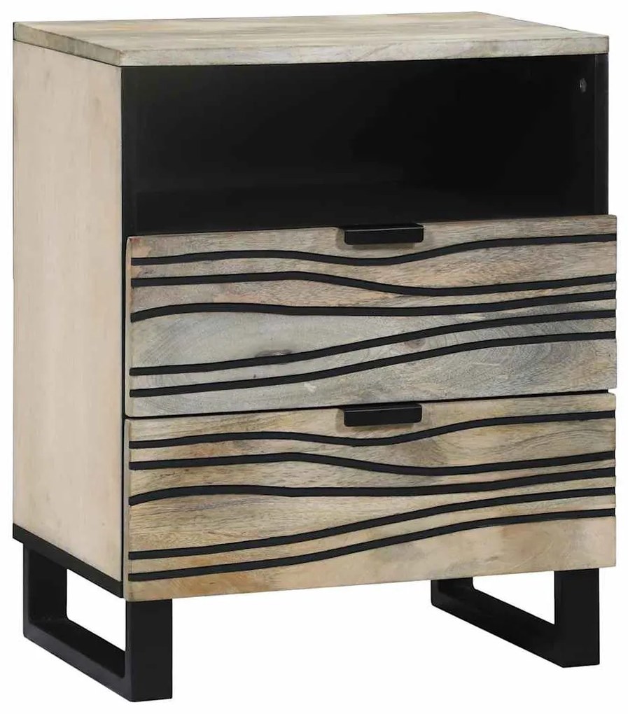 vidaXL Armário de Cabeceira com gaveta Branco e Preto 50 x 33 x 62 cm