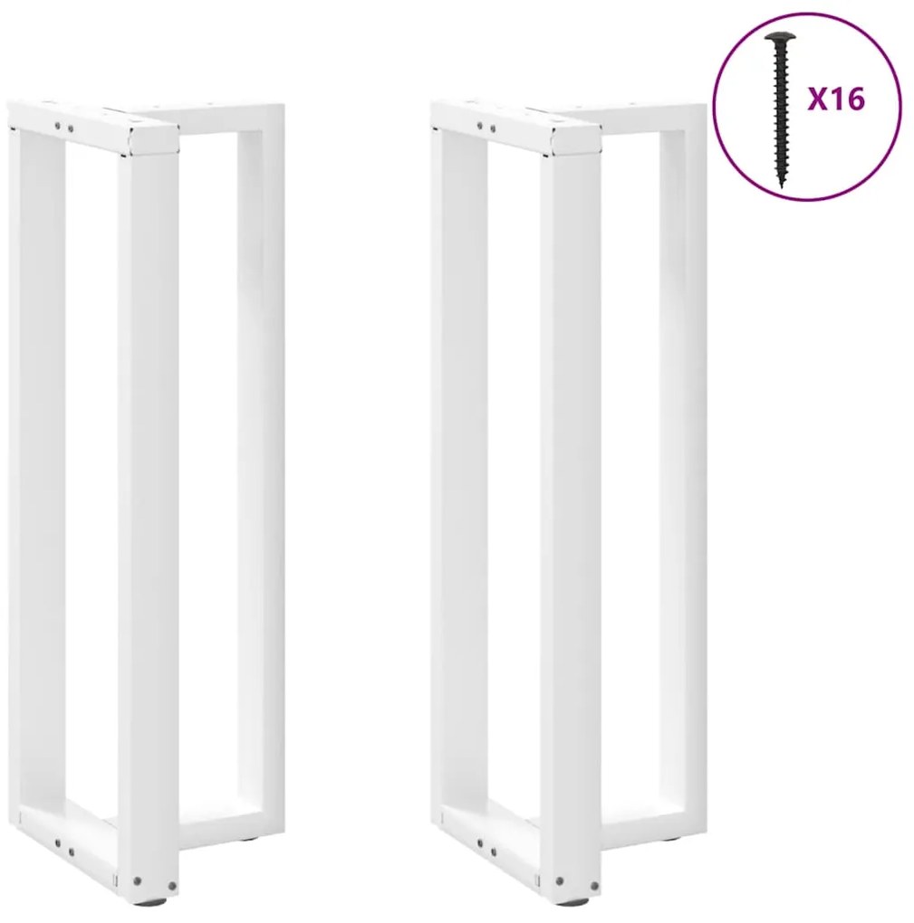Pés de mesa de bar em forma de T, 2 peças, branco, 50x35x(110-111) cm,