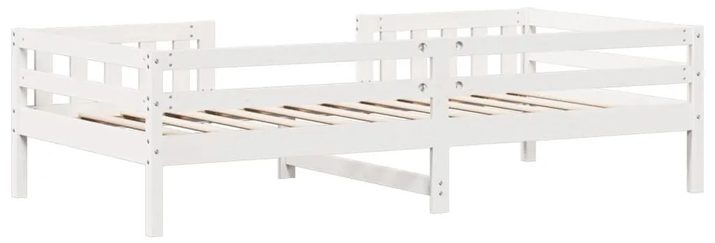 Cama sem colchão 100x200 cm madeira de pinho maciça branco