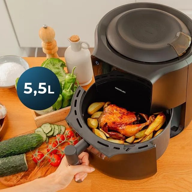 Fritadeira de ar de 5,5 l Air Fryer Cecofry Rain M  com spray de óleo incorporado, pulverização automática e manual com 7 níveis. Tecnologia avançada