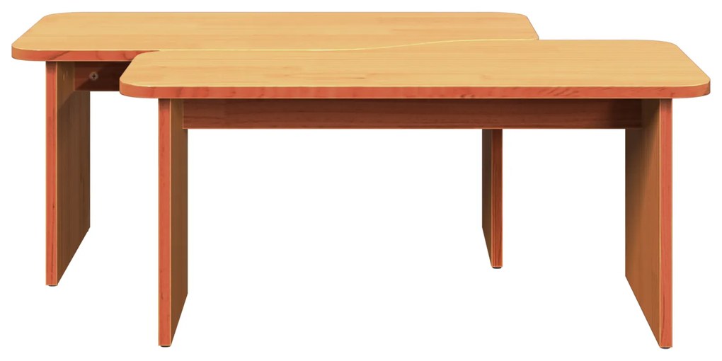 Mesa de centro 2 pcs Castanho-mel 100 x 69 x 35.5 cm