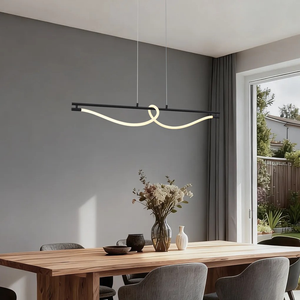 Candeeiro de Teto Suspenso Moderno Preto Incl. LED Regulável em 3 Níveis - Twirl