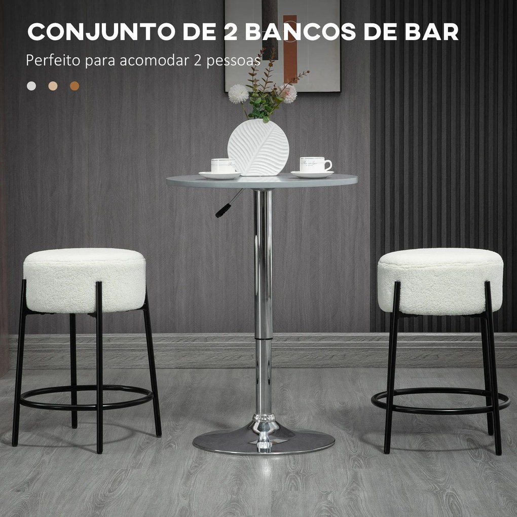Conjunto de 2 Bancos Altos de Cozinha em Borrego Bancos Altos sem Enco