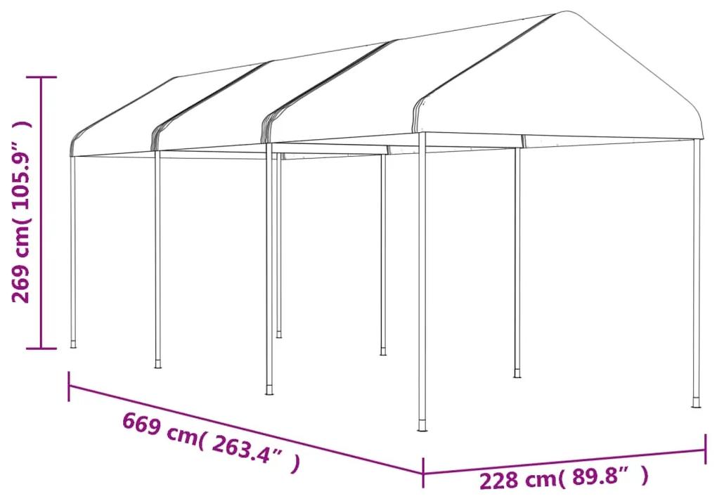 Tenda de Eventos com telhado 6,69x2,28x2,69 m polietileno branco