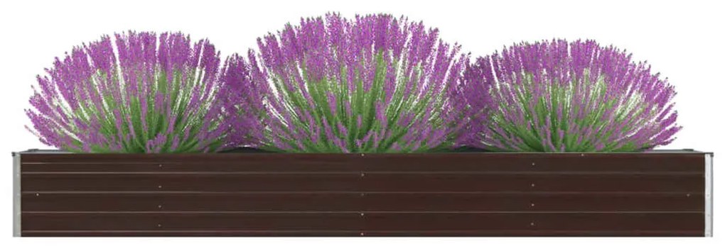 vidaXL Canteiro elevado jardim aço galvanizado 320x40x45 cm castanho