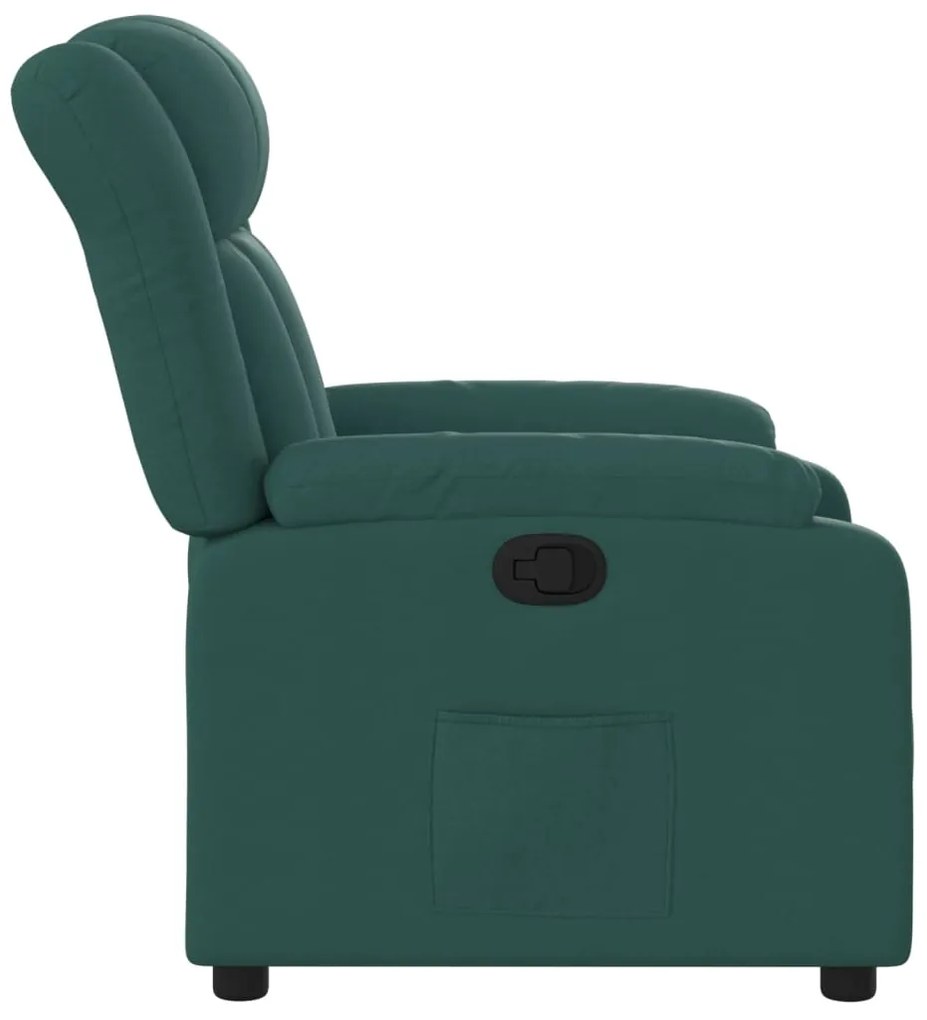 Poltrona reclinável tecido verde-escuro