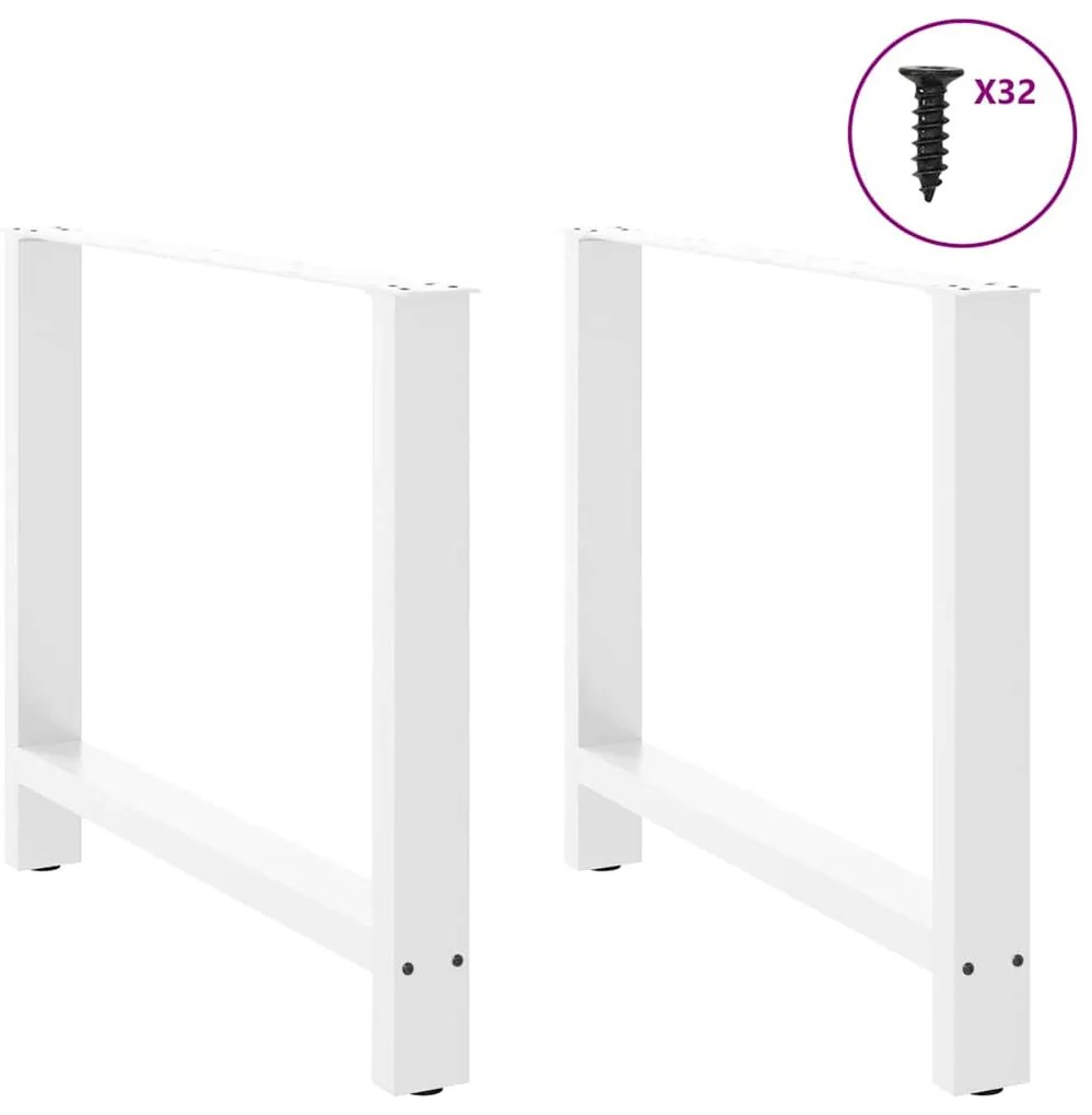 Pés para mesa de jantar , 2 peças, 90x (72-73) cm, branco, aço