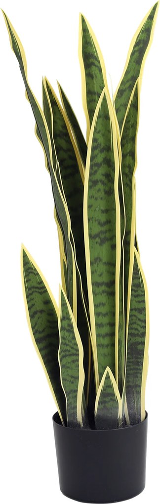 Planta Artificial Sanseviéria com Vaso, 15 x 15 x 77 cm, 21 Folhas Ajustáveis, Verde