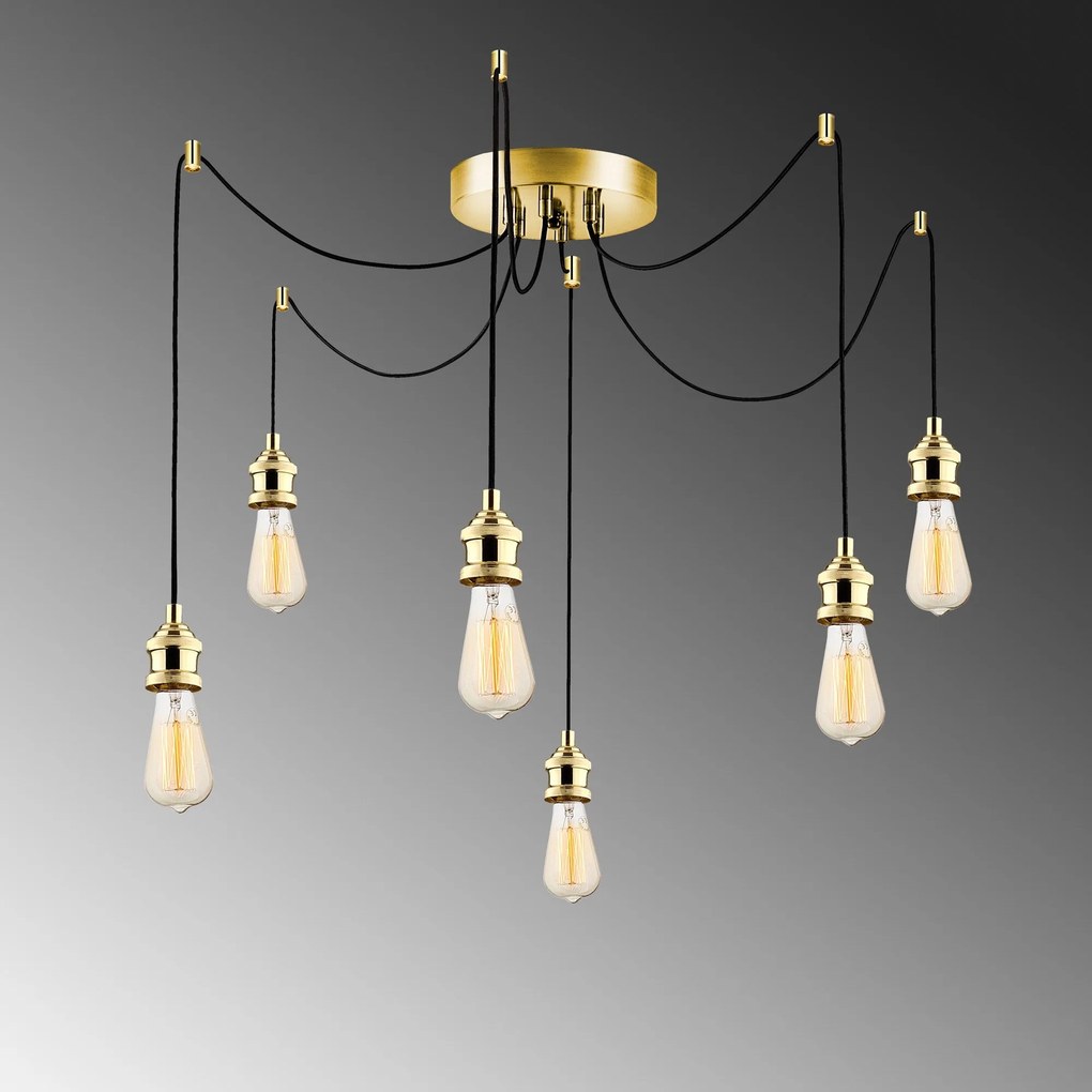 Candeeiro Suspenso Kabluni – Dourado – 126 cm