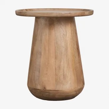 Mesa Lateral Redonda Naiara Ø50 Cm Em Madeira De Manga Madeira De Manga - Sklum