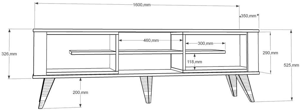 Móvel para TV Ionis – Carvalho e Branco – 160x52,5x35 cm