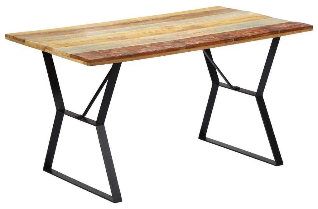vidaXL Mesa de jantar 140x80x76 cm madeira recuperada maciça