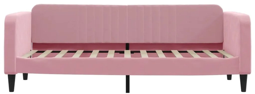 Sofá-cama com gavetão 80x200 cm veludo rosa