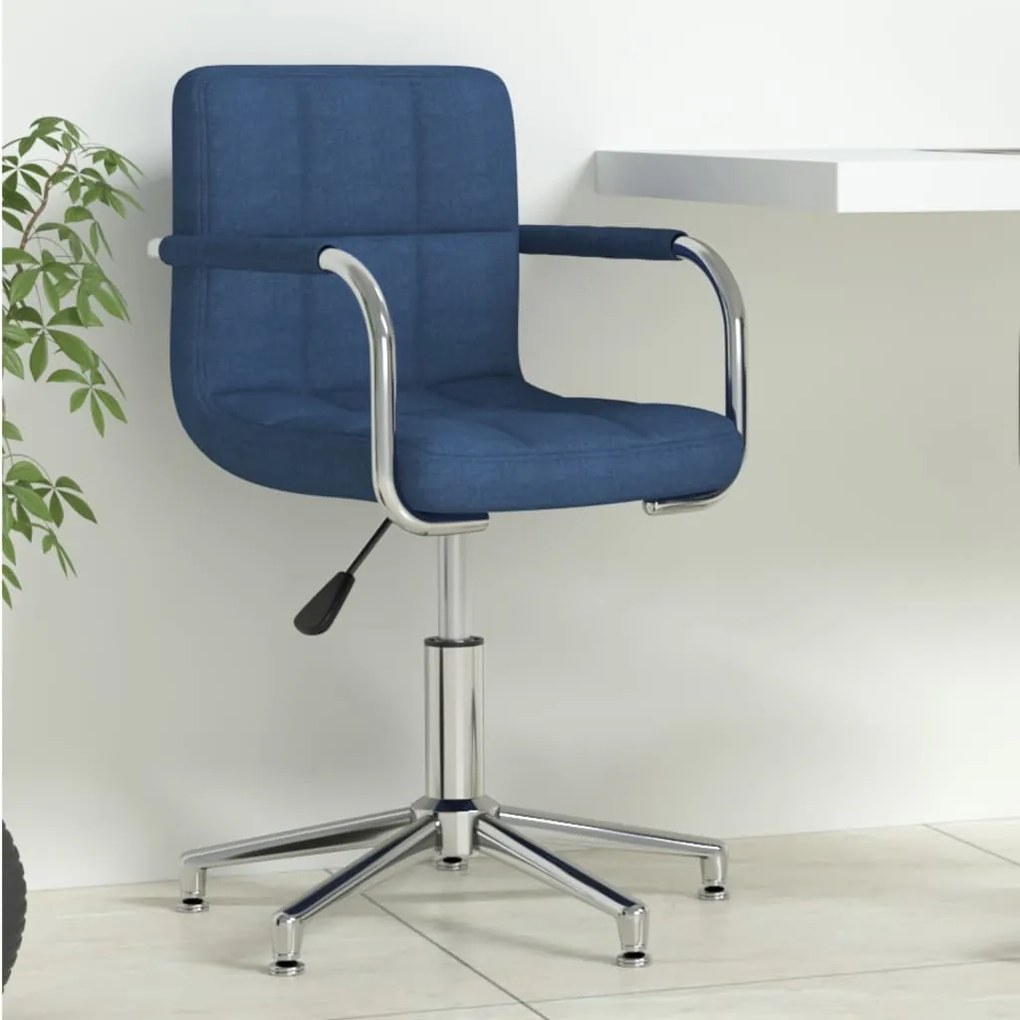 vidaXL Cadeira de escritório giratória tecido azul