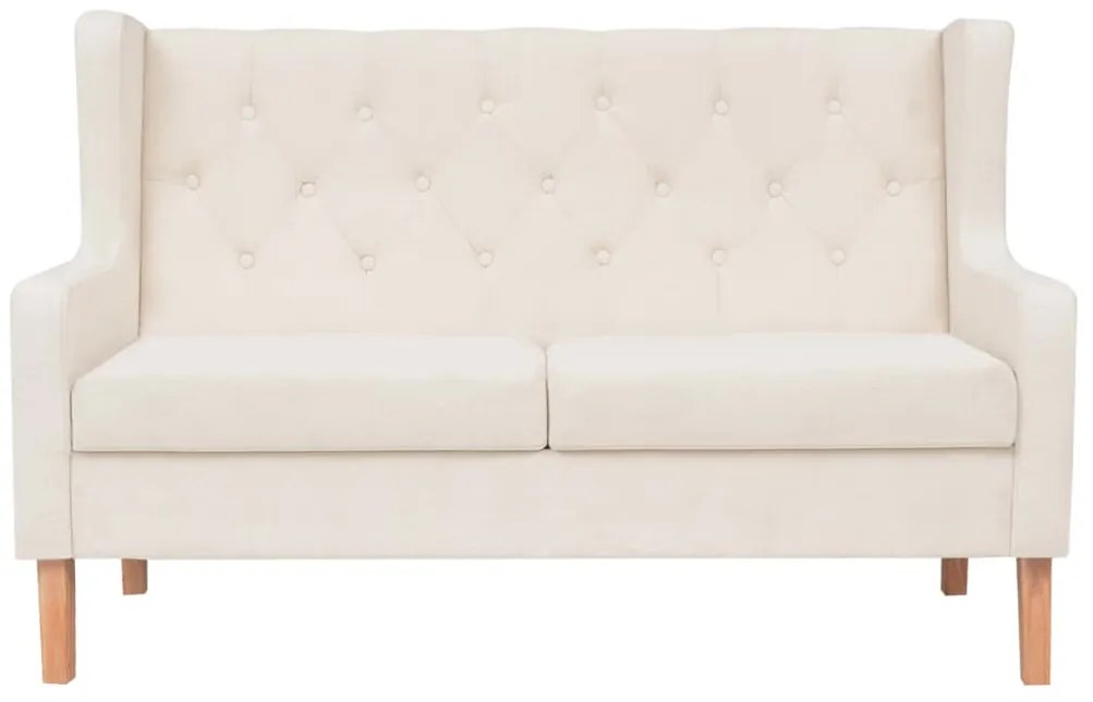 Conjunto de sofás 2 pcs tecido branco nata