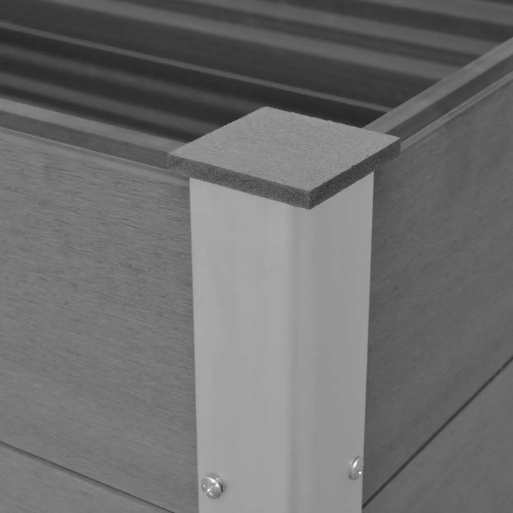Canteiro elevado para jardim WPC 100x100x54 cm cinzento