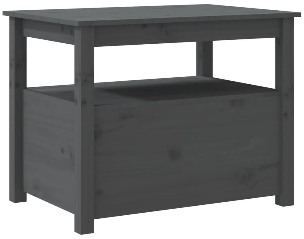 Mesa de centro 71x49x55 cm pinho maciço cinza