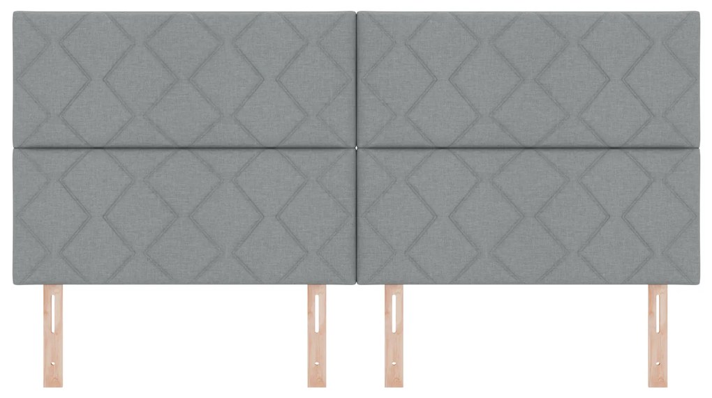 Cabeceira Design de Blocos de Diamante Cinza Claro 200 cm Tecido