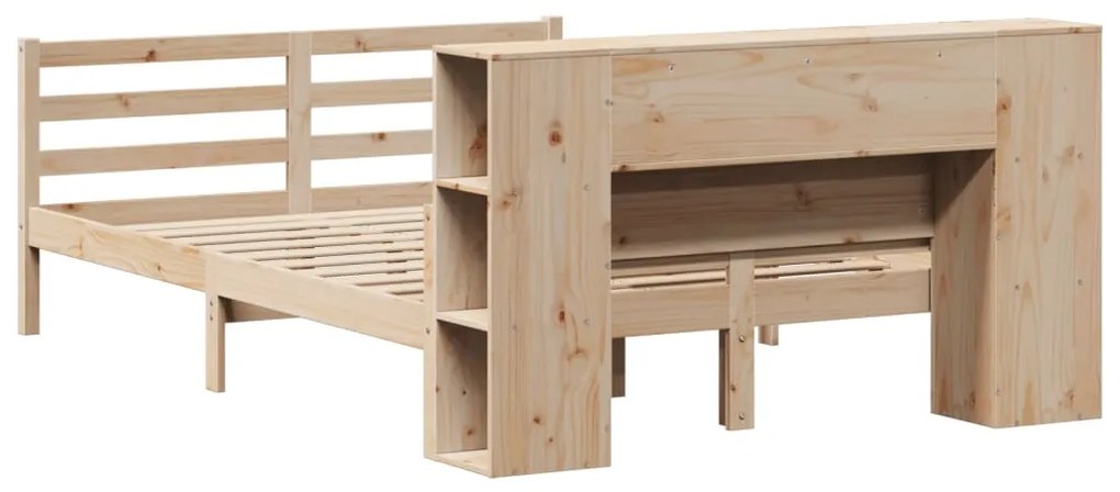 Cama com estante sem colchão 120x200 cm pinho maciço