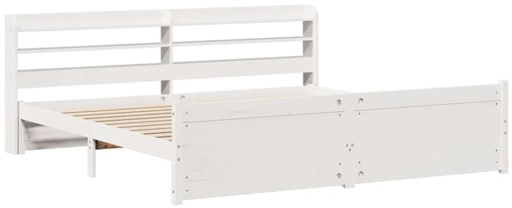 Estrutura de cama c/ cabeceira sem colchão 200x200 cm branco