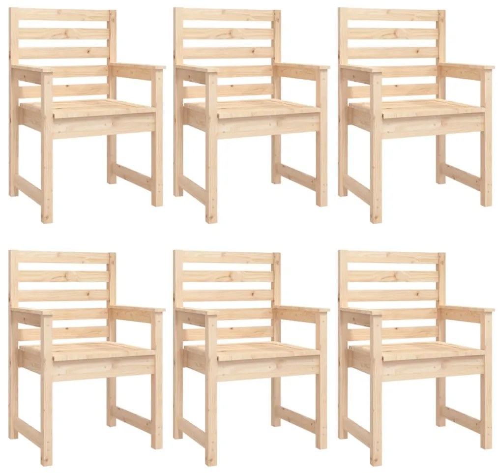 7 pcs conjunto de jantar para jardim madeira de pinho maciça