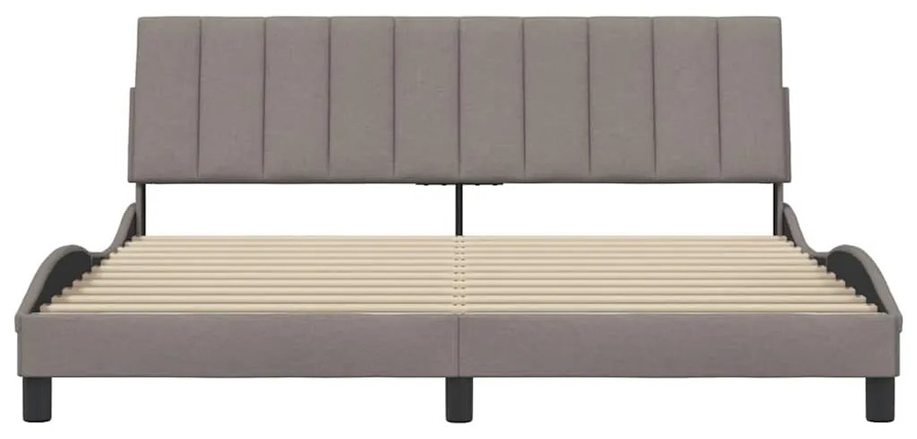 Cama sem colchão 180x200 cm tecido castanho-acinzentado