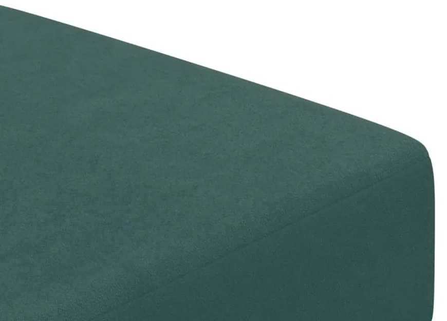 Sofá-cama 2 lugares c/ apoio de pés veludo verde-escuro
