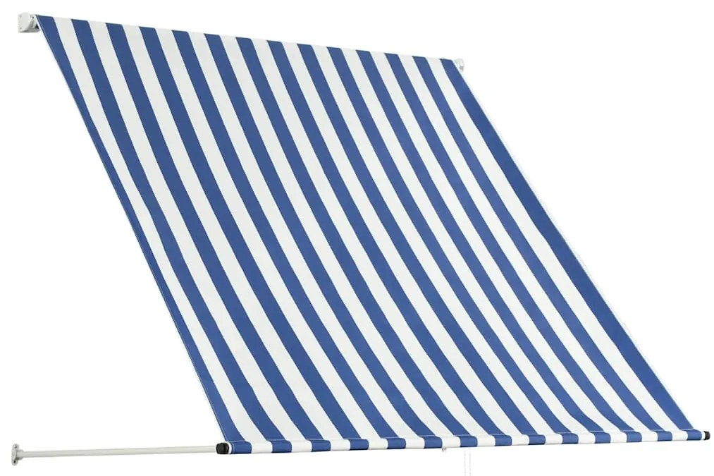 Toldo retrátil 150x150 cm azul e branco