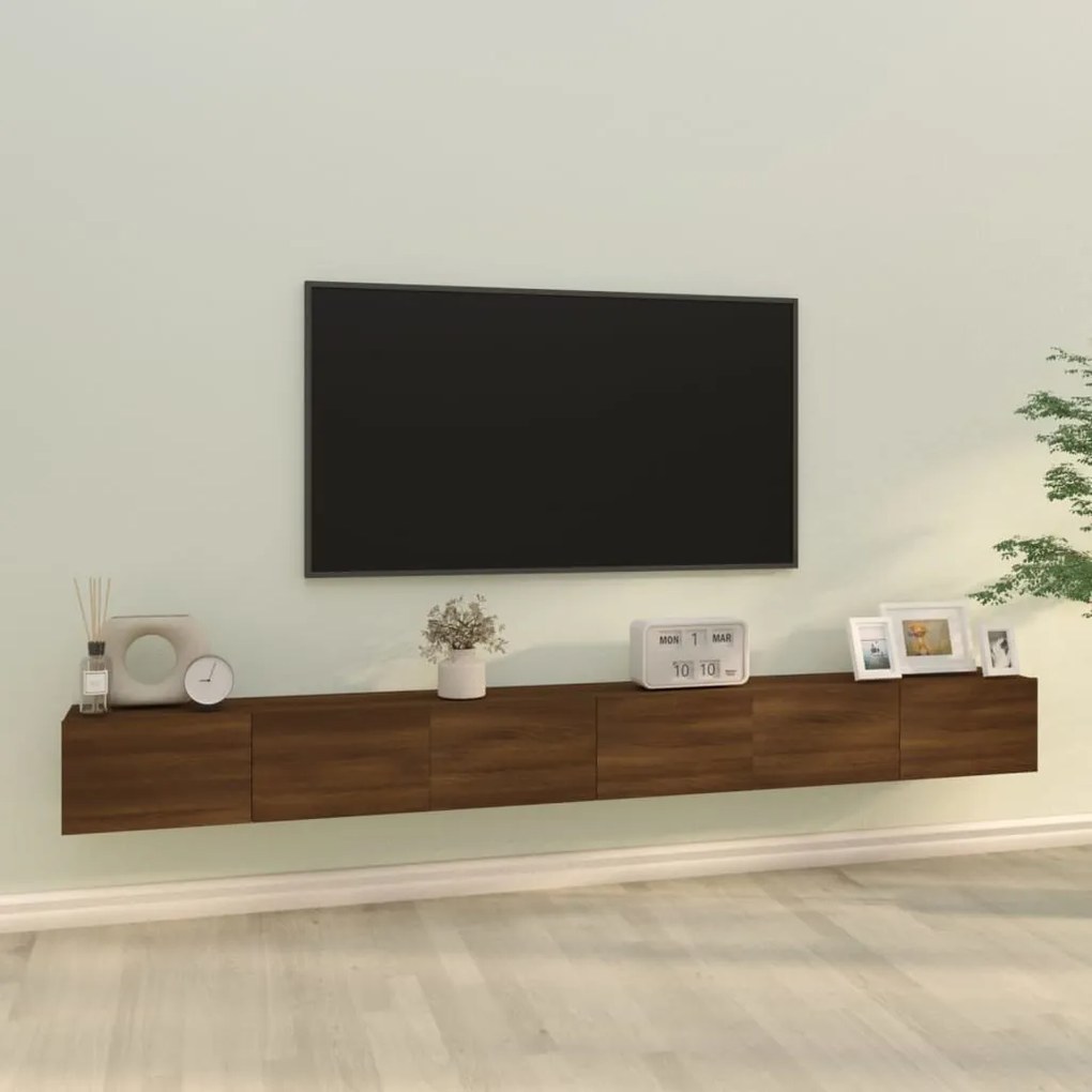 vidaXL Conjunto móveis de TV 3pcs madeira processada carvalho castanho