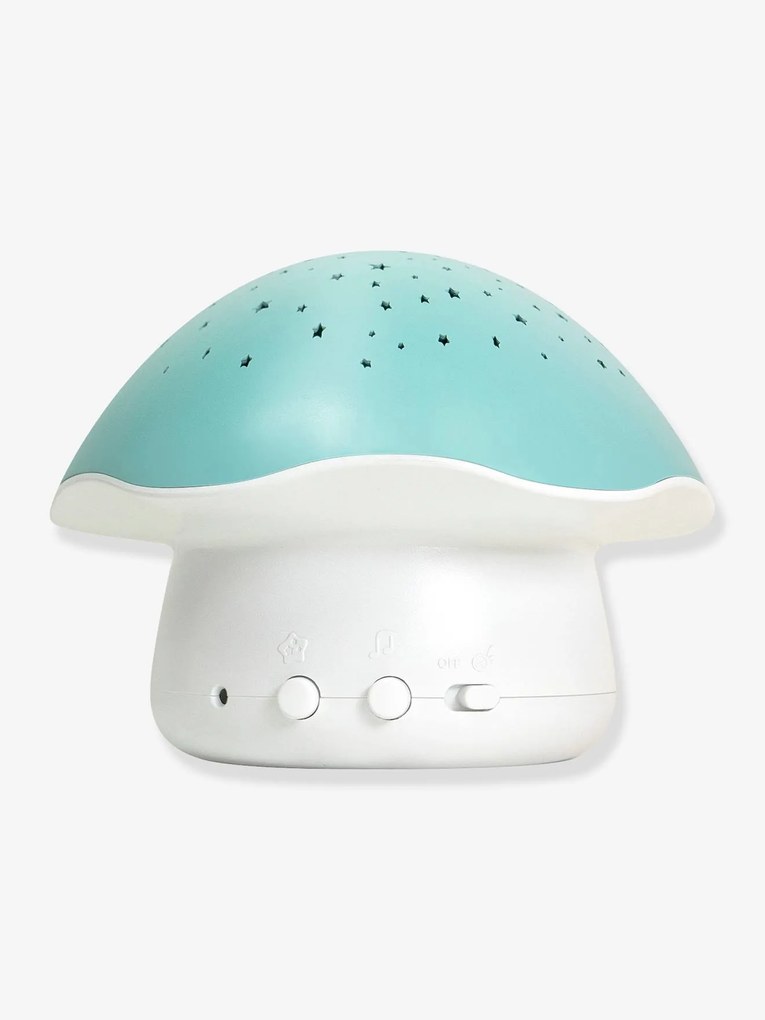 Luz de presença musical e com projetor de estrelas, Champignon da PABOBO azul medio liso com motivo