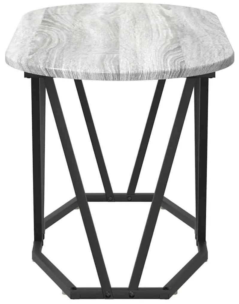 Mesa de Café Cinza Sonoma da - 80x40x40.5 cm, Feita de Madeira Engenhe