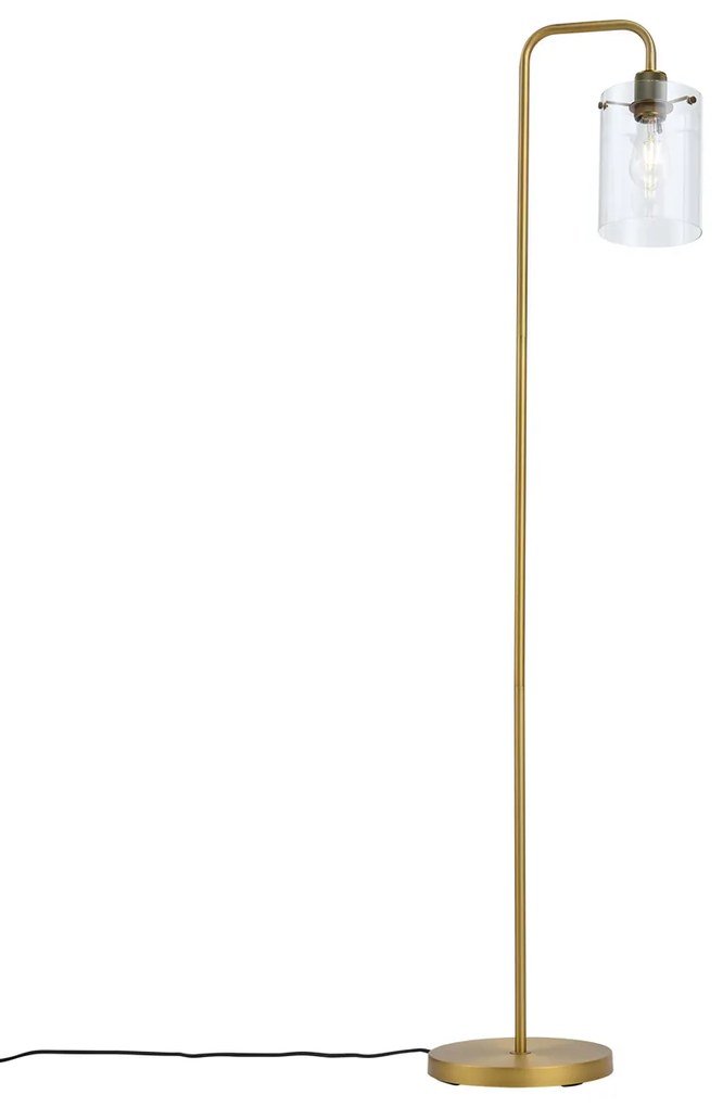 Candeeiro de pé de design bronze com vidro transparente - Domo Moderno