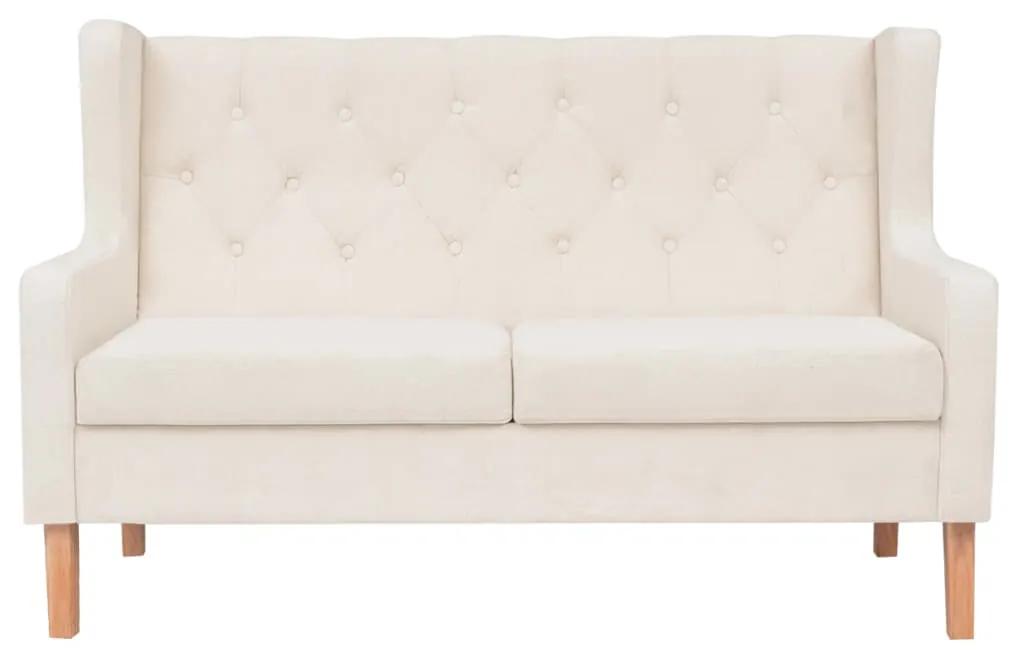 Conjunto de sofás 2 pcs tecido branco nata