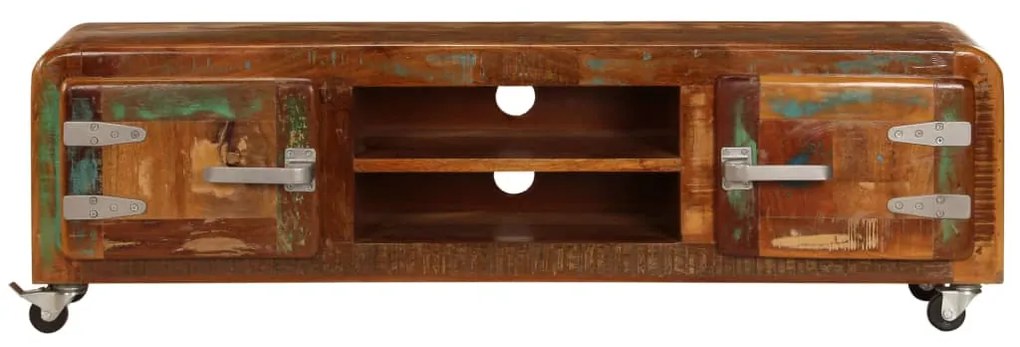 Móvel de TV 120x30x36 cm madeira recuperada maciça