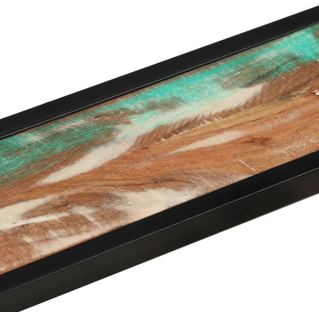 Prateleiras parede 2 pcs 110x17x17 cm madeira recuperada/ferro