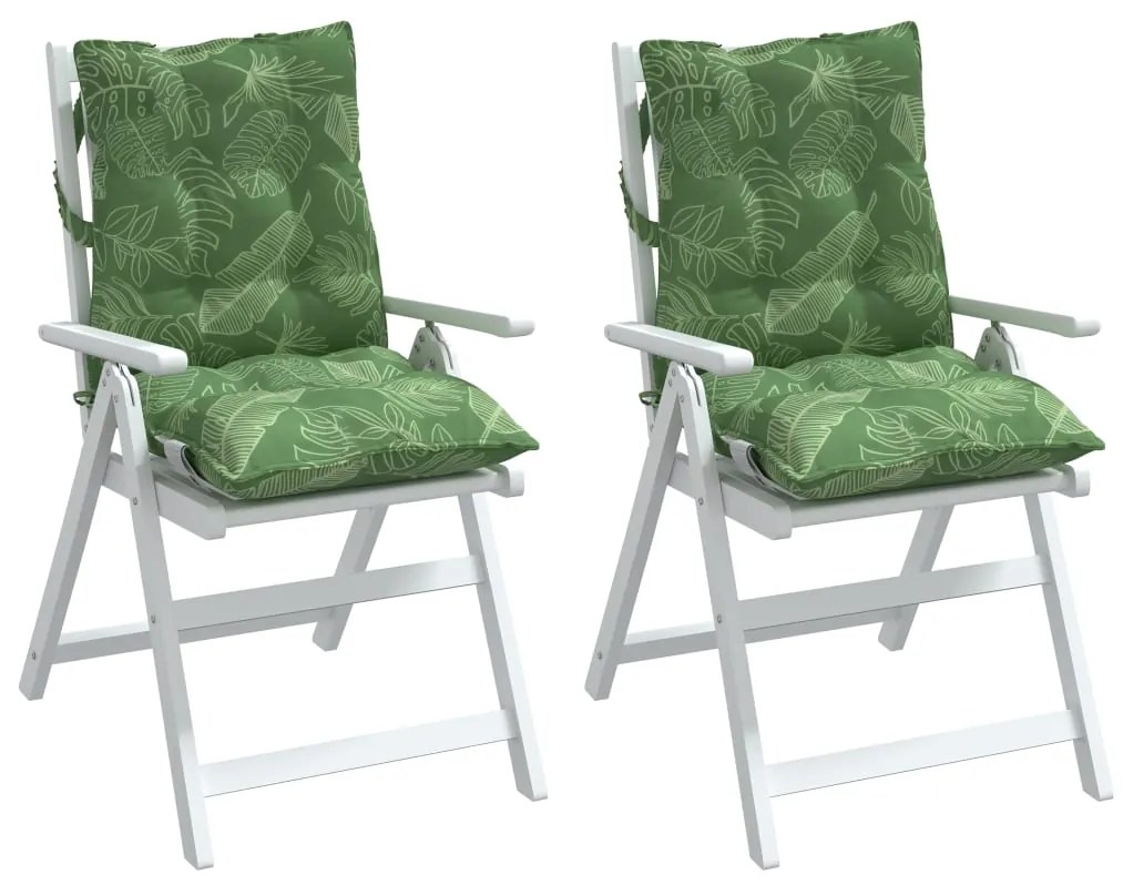 Almofadões cadeira de encosto baixo 2 pcs tecido padrão folhas