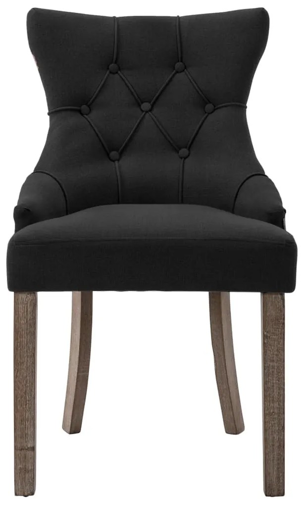 Cadeiras de jantar 2 pcs tecido preto