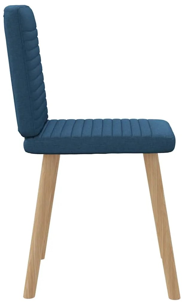 Cadeiras de jantar 6 pcs tecido azul