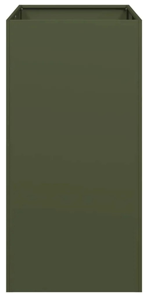 Vaso floreira 40x80x80 cm aço verde azeitona