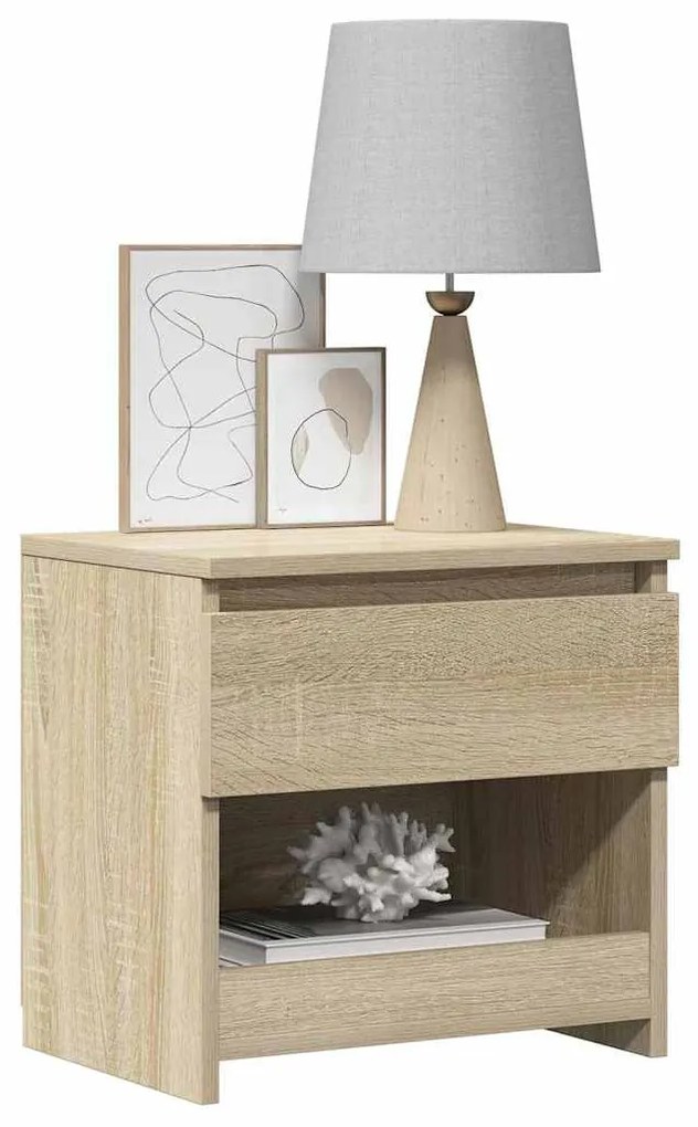Mesa de cabeceira 40x30x39 cm contraplacado carvalho sonoma